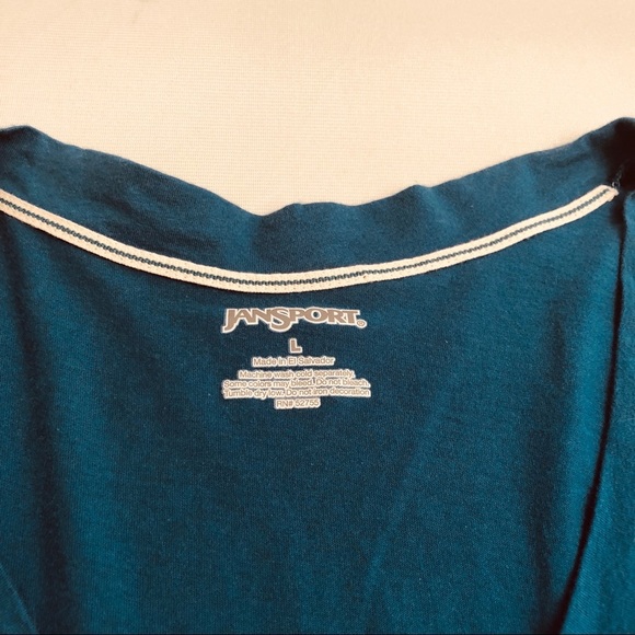 Jansport Northeastern University logo teal v-neck short sleeve t-shirt - Picture 4 of 7